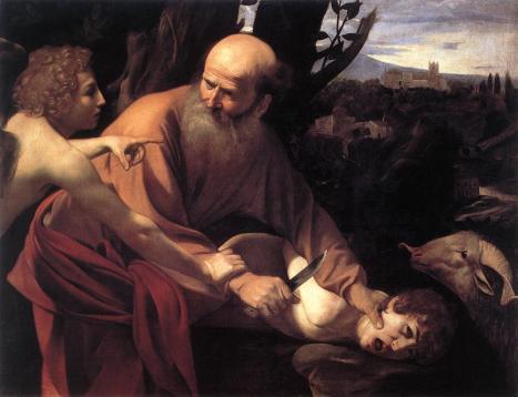 Caravage - Le sacrifice d'Isaac, 1603-1604, Huile sur toile, 104 x 135 cm, Galerie des Offices, Florence